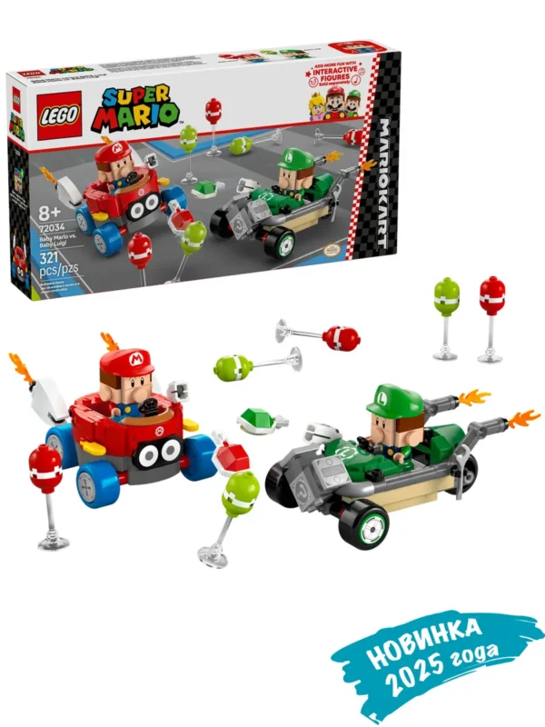 Lego 72034 Super Mario Kart™ – Малыш Марио против малыша Луиджи