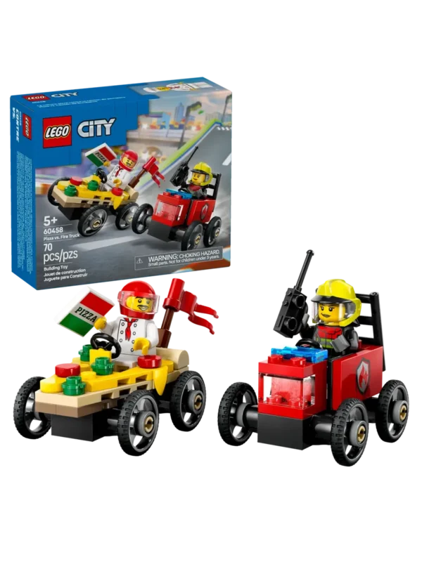 Lego 60458 Город Гоночные машинки: Пицца против пожарной машины