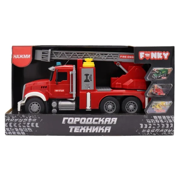 Funky Toys FT0454076 "Городская техника" фрикционная пожарная машина со светом и звуком, функция рас
