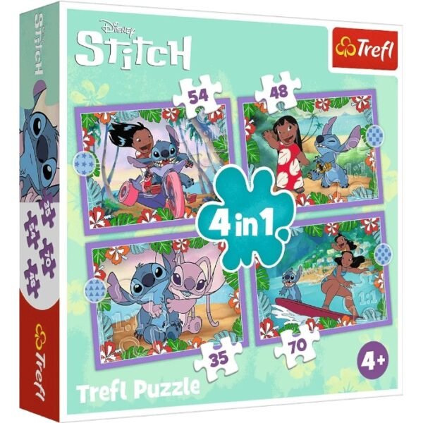 Trefl 34633T Пазл Лило и Стич, Набор 4в1 (35+48+54+70 деталей)