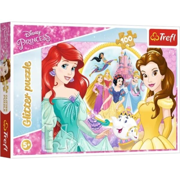 Trefl Glitter 14819T Пазл Белль и Ариэль, 100 деталей