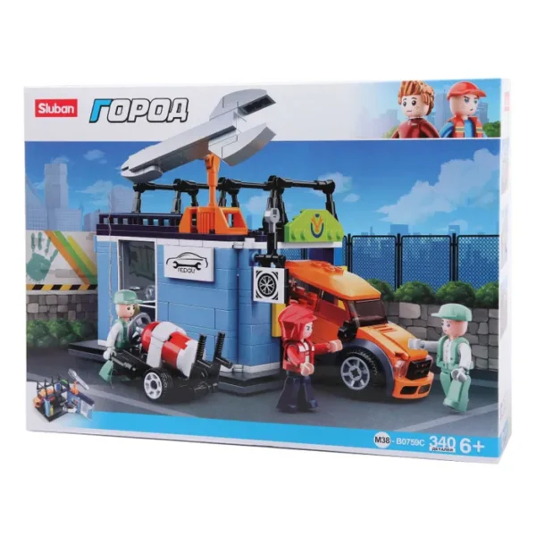Конструктор SLUBAN Город Автомастерская, 340 дет. M38-B0759C