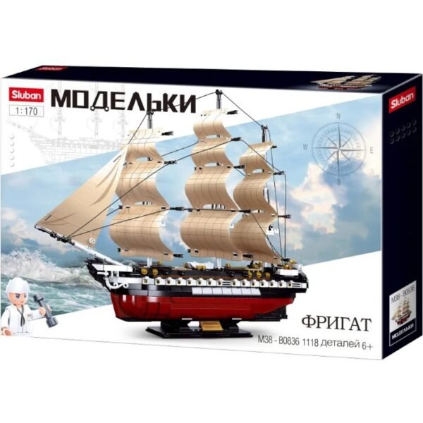 Конструктор Sluban Модельки: Фрегат, 1118 дет. M38-B0836