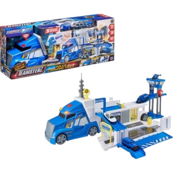 HTI 1417332 Игр.Наб. с 5-ю машинками "Транспортер Полицейской Команды", 55 см, Teamsterz