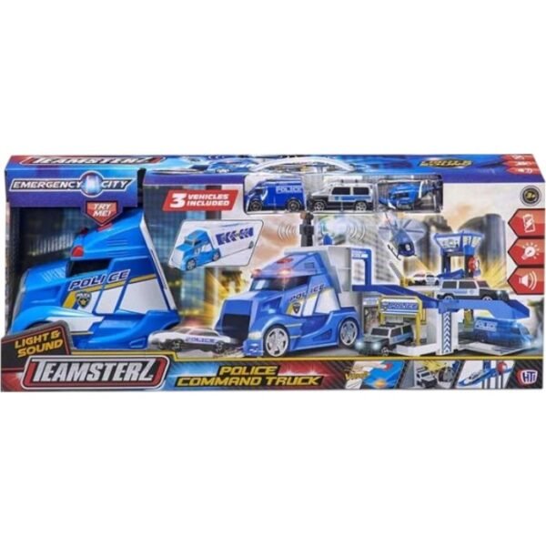 HTI 1417332 Игр.Наб. с 5-ю машинками "Транспортер Полицейской Команды", 55 см, Teamsterz