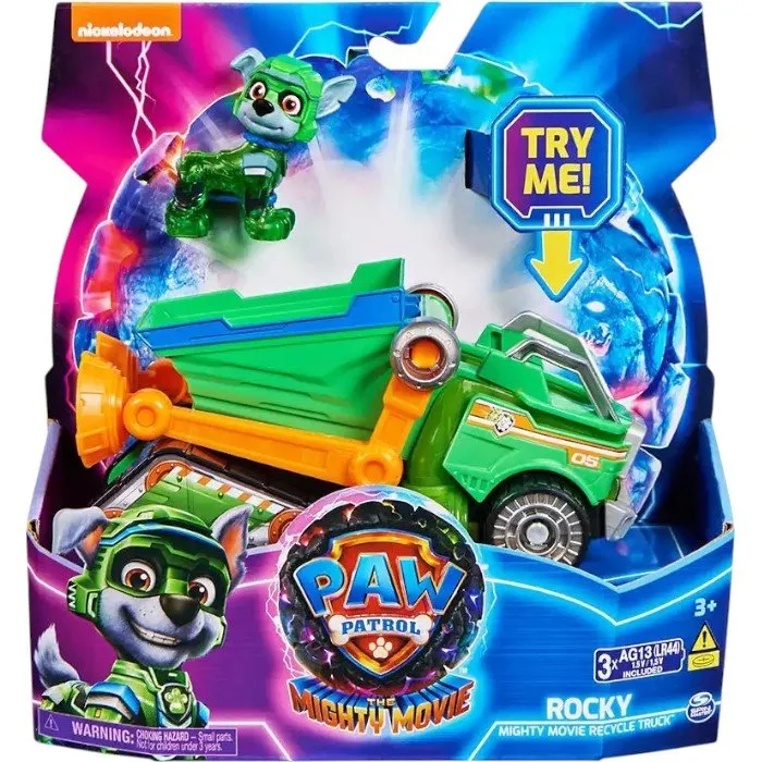 PAW Patrol 43690 Игровой набор Машинка с фигуркой Рокки, 18см. свет, звук. Щенячий Патруль — изображение 2
