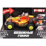 Funky Toys FT0244013 Оранжевый внедорожник "Безумные гонки" со светом и звуком, 12 см — изображение 4