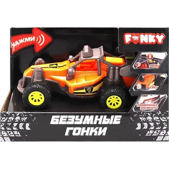 Funky Toys FT0244013 Оранжевый внедорожник "Безумные гонки" со светом и звуком, 12 см — изображение 4