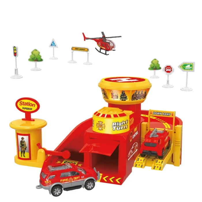 Funky Toys FT0512788-2 Портативный игровой набор - пожарная станция 32 предмета