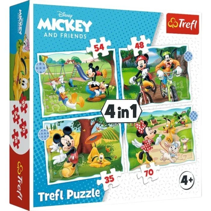 Trefl 34604T Пазл Микки Маус, Набор 4в1 (35+48+54+70 деталей) — изображение 5