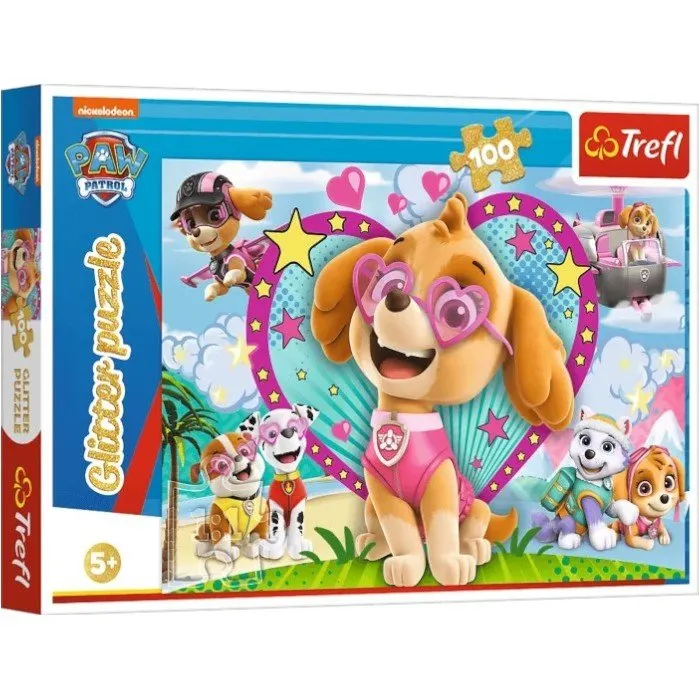 Trefl Glitter 14818T Пазл Щенячий патруль Скай, 100 деталей — изображение 2