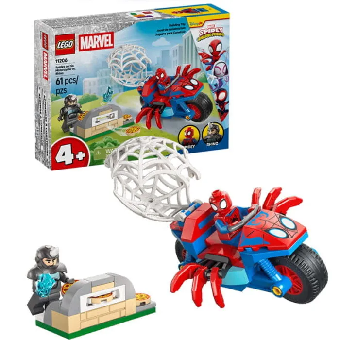 Lego 11206 Spidey Человек-Паук на мотоцикле против Носорога