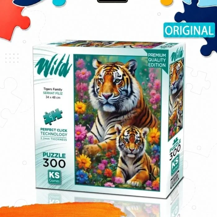 Пазл KS Games Семья тигров, 300 деталей