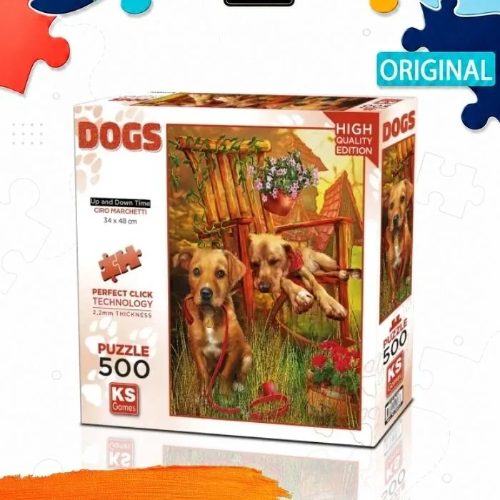 Пазл KS Games Время вверх и вниз, собачки, 500 деталей