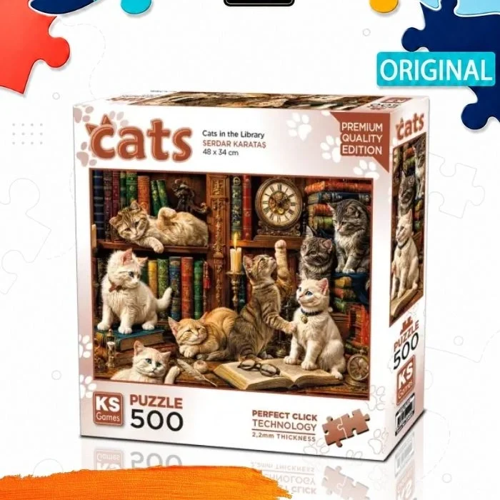 Пазл KS Games Кошки в библиотеке, 500 деталей