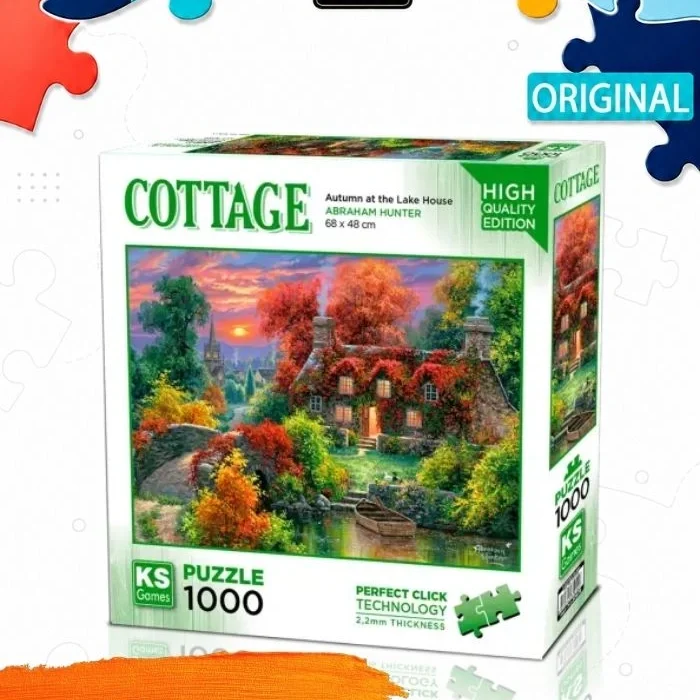 Пазл KS Games Осень у дома на озере, 1000 деталей