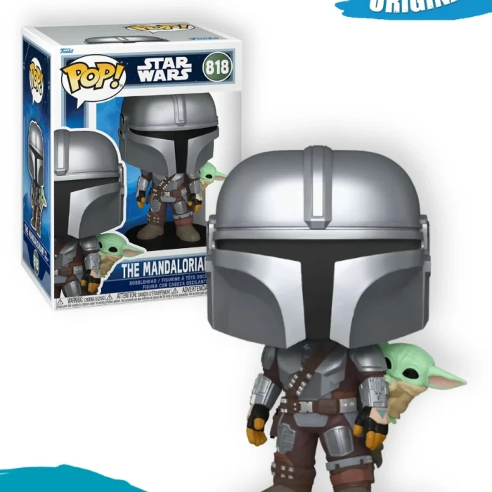 Фигурка Funko POP! Star Wars Мандалорец с Грогу на спине (818)