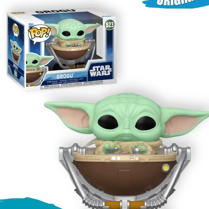 Фигурка Funko POP! Star Wars Мандалорец и Грогу в коляске (823)